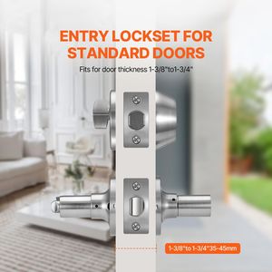 Set di 5 Serrature per Porte d'Ingresso in Nichel Satinato, Cilindro Singolo con Chiave Unificata, Facile Installazione per Porte e Finestre - Product Image 3