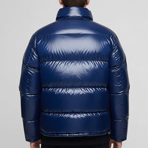 Nouvelle Veste d'Hiver Décontractée pour Homme Bleu Marine, Coupe Droite Ajustée, Col Montant, Fermeture Éclair, Rembourrage en Duvet, Imperméable - Product Image 5