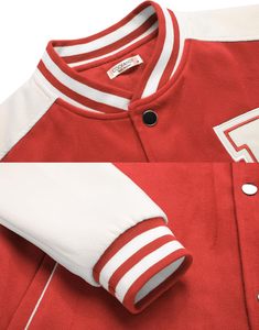 Veste universitaire personnalisée en mélange de laine de qualité supérieure avec manches en cuir, style décontracté et urbain - Product Image 5