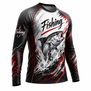 Chemise de pêche à manches longues pour homme, impression par sublimation, UPF 50, séchage rapide, polyester, vêtements de pêche pour adulte, hauts de sport, chemises - Product Image 1