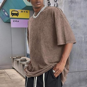 Camisetas de Hombre al por Mayor, de Algodón 100%, Lavado Ácido, de Alta Calidad, con Logotipo Personalizado, Tallas Grandes, AI-TS-208 - Product Image 3