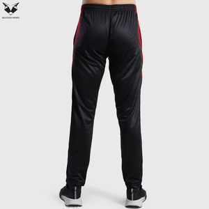 Top Quality Men's Casual Fitness <b>Trousers</b> Athletic Workout Running Wear, Black with Red Color Flat Front Style Men Gym <b>Trouser</b> - Product Image 6