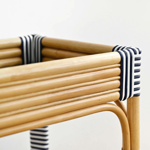 Carrito de Bar de Ratán - Azul y Blanco - Product Image 2