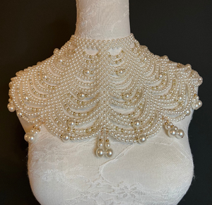 Elegante Collar de Perlas Negras para Novias |   Joyería Corporal |   Elegante Collar de Hombro, Accesorio para Boda, Cadena para Vestido de Novia - Product Image 6