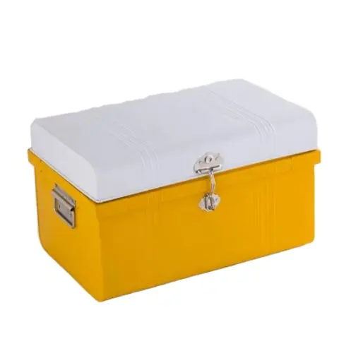 Metal Trunk White & Yellow Box Storage Box New Design Made in India Bulk Quantity Hgh Export Quality