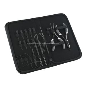 Kit de extensiones de cabello de grado de salón Juego completo para extensiones de microcuentas con clip Alicates con agujas Tijera Gancho y bucles para los dedos - Product Image 1