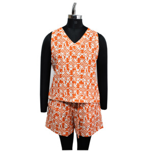 กางเกงขาสั้นสายเดี่ยวผ้าลินินพิมพ์ลายปรับแต่งได้สำหรับผู้หญิงสไตล์วันหยุดพิมพ์ดิจิตอลลวดลายระบายอากาศขนาด XL ธรรมชาติฤดูใบไม้ร่วงต่ำ - Product Image 1