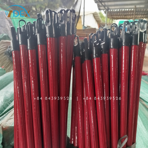 Juego de recogedor de escoba de hilo italiano, palos de Metal de aluminio de mango largo, mango de escoba de madera recubierto de PVC, palo de mopa, diseño de rayas rojas - Product Image 4