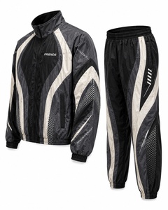 Ensemble de survêtement unisexe bicolore, coupe ample, respirant, veste et pantalon en polyester, vêtements de sport d'automne pour adultes - Product Image 4