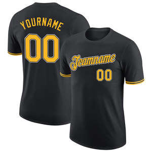 Nouveau Maillot de Baseball Personnalisé Jaune et Noir 2026 avec Logo Brodé et Imprimé, Chemise de Baseball en Twill à Boutons pour Hommes – Édition USA - Product Image 1