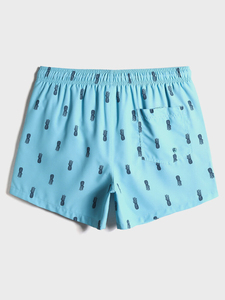 Short décontracté pour homme, imprimé ananas par sublimation, respirant, en maille, taille mi-haute, avec cordon de serrage et poches, personnalisable, idéal pour l'été et la plage - Product Image 2