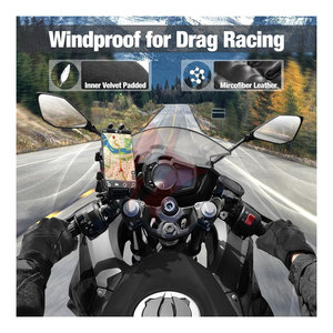 Gants de moto d'hiver coupe-vent unisexes, durables, antidérapants, compatibles avec les écrans tactiles, en cuir, pour la conduite par temps froid - Product Image 3