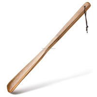 Chausse-pied long en bois noir paresseux avec logo personnalisé de luxe cuillères d'assistance en gros pour hôtels et usage personnel