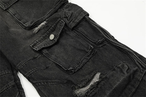Pantalones Vaqueros Casuales Ligeros de Pierna Recta Holgada, Estilo Cargo, de Mezclilla, de Talla Grande, Ajustados, para Hombre - Product Image 4