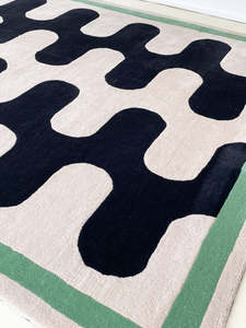 Custom Modern Handmade Wool <b>Carpet</b> black Irregular Shape Tufted Rug Washable for Living Room Guest Room Home Decor Picnics - Product Image 3