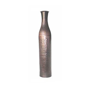 Premium Aluminum Floor <b>Standing</b> Decorative <b>Vase</b> with Artistic Handcrafted Openwork Floral Detailing - Product Image 1
