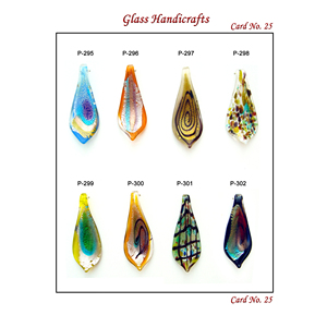Pendentif en verre artisanal indien multicolore avec feuille d'argent, accessoire de bijouterie, fourniture pour la fabrication de boucles d'oreilles, ornement festif de vacances, prix en gros - Product Image 2