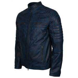 Veste en cuir d'hiver élégante pour homme, best-seller, avec fermeture éclair, finition délavée, couleurs personnalisées disponibles au meilleur prix - Product Image 6