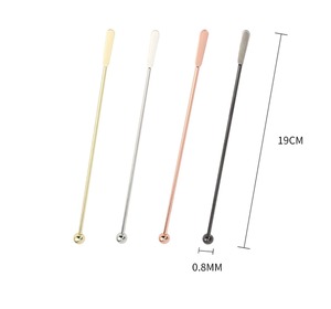 Cuillères à bar en acier inoxydable, agitateurs à cocktail écologiques avec petites palettes rectangulaires, outils de bar en métal pour la maison et le bar - Product Image 5