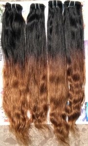 Lots de cheveux en gros bicolores de qualité supérieure, extensions de cheveux indiens bicolores en vrac, 100 % cheveux de temple indiens - Product Image 4