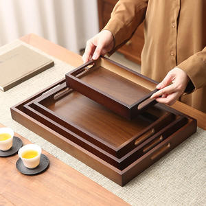 Plateau en bois de noyer japonais pour cérémonie du thé, plateau de service en bois massif, décoration d'intérieur, plateau haut de gamme pour thé, desserts et dîner - Product Image 5