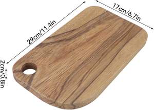 Planche à découper en bois d'acacia brun, planche à découper de cuisine pour viande, fromage, charcuterie, forme rectangulaire avec poignée pour la cuisine - Product Image 4