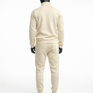 <b>Women</b> Premium Quarter Zip Tracksuit Set Regular Fit Cotton <b>Fleece</b> Sweatshirt <b>Jogger</b> Pants Custom Logo Minimalist Sportswear - Product Image 3