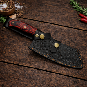 Cuchillo de Cocina Moderno Hecho a Mano de Acero al Carbono, Ambidiestro, para Interiores y Exteriores, para Barbacoa, con Hoja de 7 Pulgadas, Apto para Lavavajillas - Product Image 6