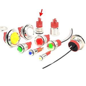 Lampe de signalisation LED 24V en acier inoxydable IP67, couleur bleue, 6mm 8mm 10mm 12mm 14mm, pour équipement d'affichage et indicateur de statut de fonctionnement - Product Image 1