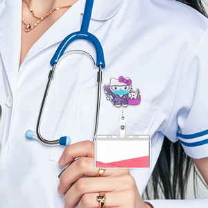 Portacredencial <span class=keywords><strong>de</strong></span> Acrílico Personalizado para Técnicos <span class=keywords><strong>de</strong></span> <span class=keywords><strong>Farmacia</strong></span> Médica, con Parte Trasera Plana para Portacredenciales, Brillante, Retráctil, Accesorios para Enfermeras, Dije DIY - Product Image 6