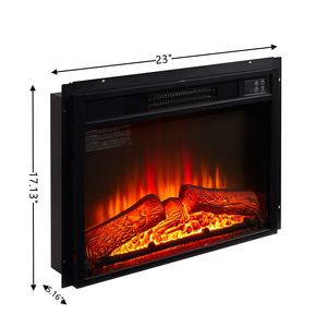 Caminetto Elettrico da Incasso 23 Pollici 1400W 120V con Display LCD e Telecomando, in Vetro, per Auto, Casa, Hotel, Autoportante - Product Image 6