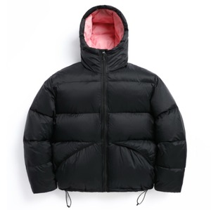 Veste matelassée à capuche écologique personnalisée, veste à bulles épaisse en duvet de polyester rembourrée pour l'hiver, veste pour homme - Product Image 1