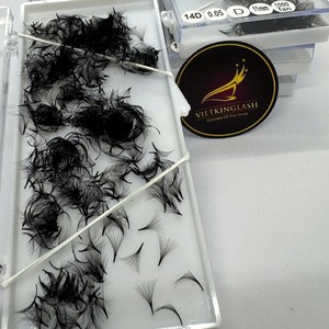 Extensiones de Pestañas Premade de Pelo Sintético Hechas a Mano 10D-20D CC/DD/M/L Curva Mega Natural Larga Estrecha Negra Mate - Product Image 5