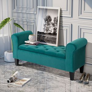 Elegant Green Tufted Storage Ottoman Bench Folding Design Ottoman <b>Stool</b> for Home <b>Office</b> Bedroom Apartment or Hospital Use - Product Image 4