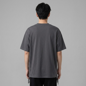 T-shirts oversize pour hommes, style streetwear, à épaules tombantes, effet usé, 100% coton polyester - Product Image 2