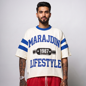 T-shirt Homme Premium en Coton Tricoté Épais, Coupe Oversize, Écologique, Séchage Rapide, Manches Courtes, Délavé à l'Acide et Effet Vieilli - Product Image 4