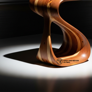 Luxury Sculptural S-Curve Solid Wood Side <b>Table</b> Modern Handcrafted Wooden Ottoman & End <b>Table</b> for Designer Home Hotel Decor - Product Image 5