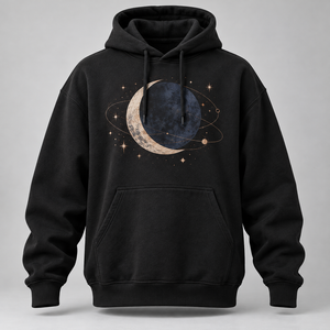 Sweat-shirt à capuche graphique abstrait en coton molletonné noir, motif tourbillon blanc, coupe oversize, personnalisation d'art graphique, vente en gros, style urbain - Product Image 4