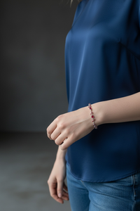 Pulsera de Cadena de Enredadera Roja con Tulipán de Circones Bañada en Plata de 18K, Joyería de Latón con Piedras para Mujer, Regalo de Aniversario, Tendencia Viral - Product Image 6