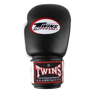 New Twins Black & White Boxing Gloves <b>Adjustable</b> <b>Strap</b> Hook and Loop Genuine Leather Training & Sparring Gym Gear for Muay Thai - Product Image 5