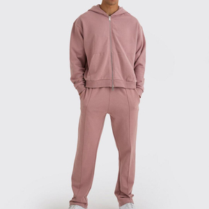 Ensemble de survêtement personnalisé pour homme avec capuche et fermeture éclair, motif uni, dernière collection, idéal pour l'entraînement et le sport, survêtements zippés pour l'hiver - Product Image 1