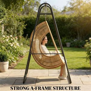 Struttura Nera per Sedia a Dondolo Sospesa, Prodotto Elegante e Confortevole - Product Image 2