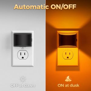 Confezione da 2 luci notturne a LED con sensore crepuscolare, da collegare alla presa a muro, 3 livelli di luminosità regolabili, luce notturna plug-in - Product Image 3