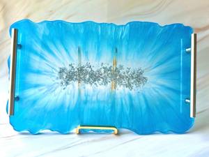Wholesale Customizable Handmade Resin Tray with Model Coasters Serving and <b>Table</b> <b>Protection</b> Set for Home Use - Product Image 2
