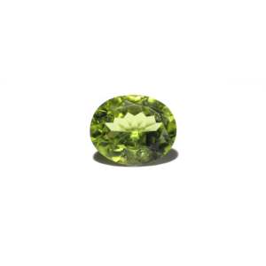 Loose Peridot Gemstone 6.1 Carat Oval Cabochon Emerald Cut Faceted for Fine Jewelry - Product Image 1