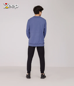 XEEP Jersey Personalizado de Manga Larga para Hombre, de Poliéster/Algodón, con Cierre Frontal y Logotipo Bordado, Tejido de Punto, 180 Gramos - Product Image 1
