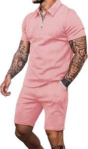 Conjunto de Camiseta Polo de Manga Corta y Pantalones Cortos para Hombre Babioboa, Traje de Dos Piezas de Verano con 3 Bolsillos con Cierre, Ropa Deportiva Informal para Uso Diario - Product Image 3