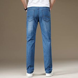 Jeans de Mezclilla para Hombre, Corte Recto, Cintura Media, Ajuste Regular, Estilo Casual de Algodón, para Primavera - Product Image 3