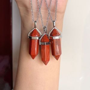Collar con colgante de punto de jaspe rojo, venta al por mayor, collar con colgante de punto de jaspe rojo de piedras preciosas de cristal curativo de ágata Aameena - Product Image 1