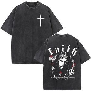 Camiseta Negra Extra Grande para Hombre con Estampado de la Corona de Espinas de Jesús, Estilo Gótico, Cuello Redondo, Manga Corta, Corte Ajustado - Product Image 3
